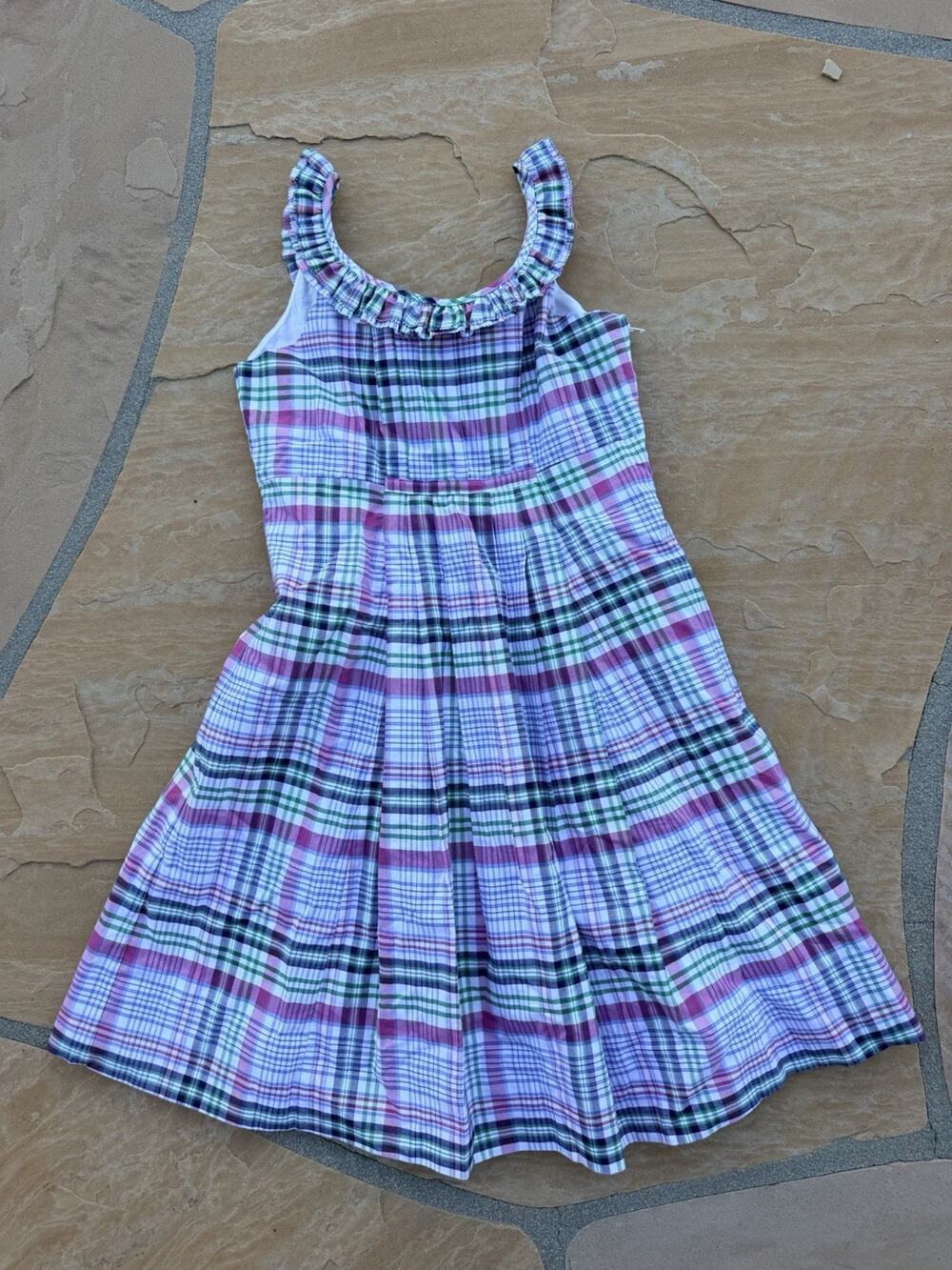 Ralph Lauren Pink and Green Plaid Dress Girls Size 12 NWT